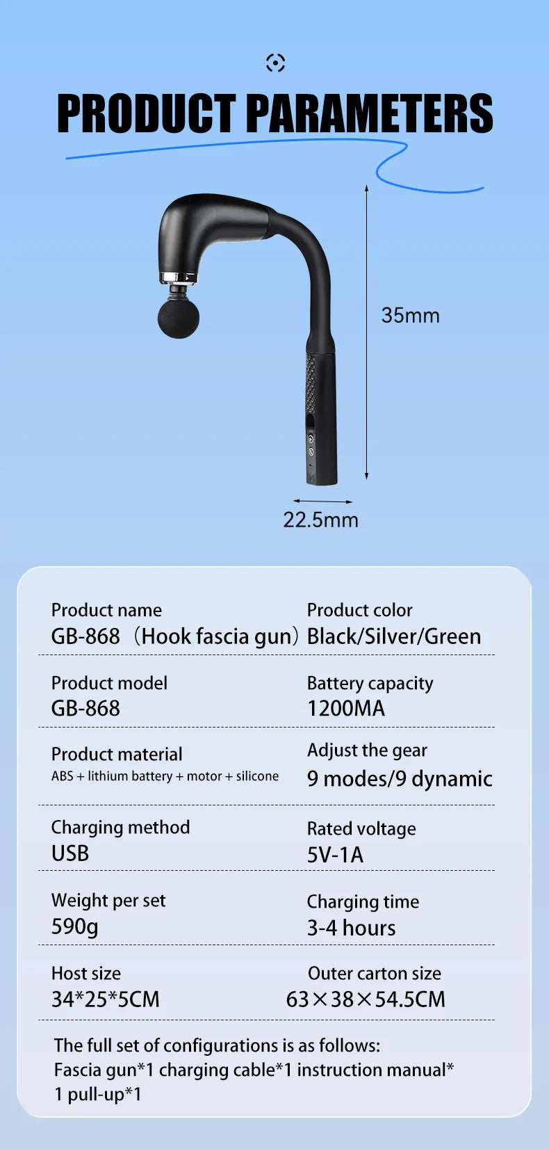 Pistolet de massage PowerPulse pour tissus profonds et soulagement musculaire