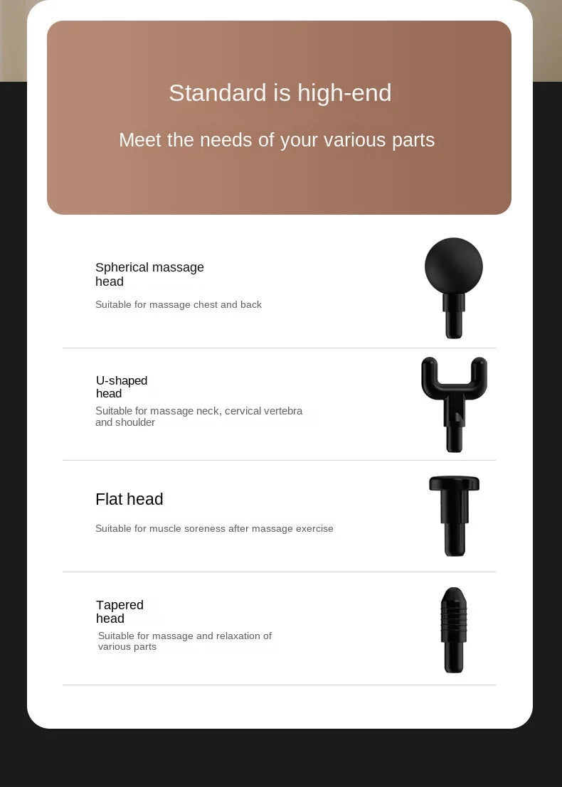 Multifunctional electric massage gun with long cord, for muscle relaxation and deep tissue relief.