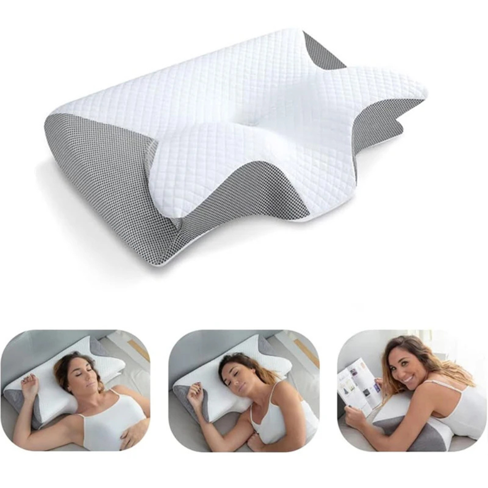 Oreiller cervical profilé – Mousse à mémoire de forme pour soulager les douleurs cervicales 