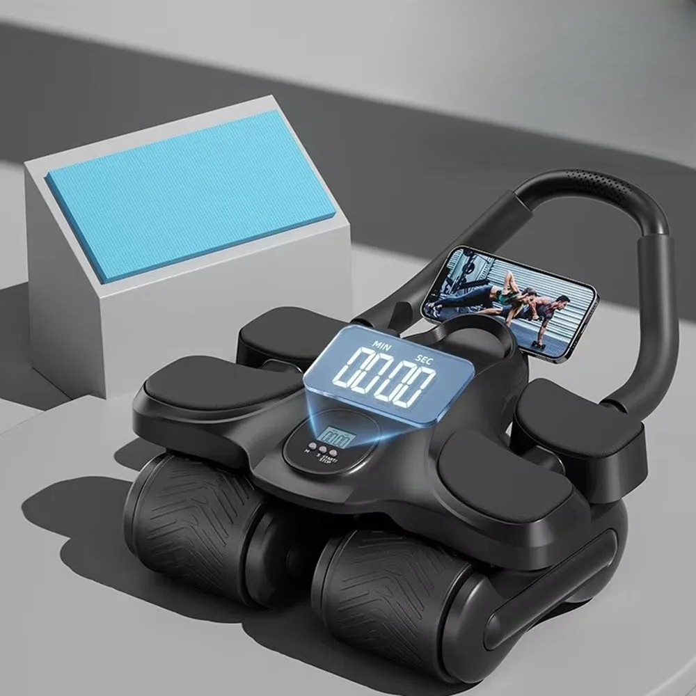 Roue abdominale à quatre roues – Appareil d'entraînement pour affiner le ventre à domicile 