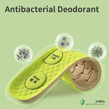 Unisex acupressure sports insole for feet, soft, breathable, cushioned, sweat-absorbing and deodorizing.