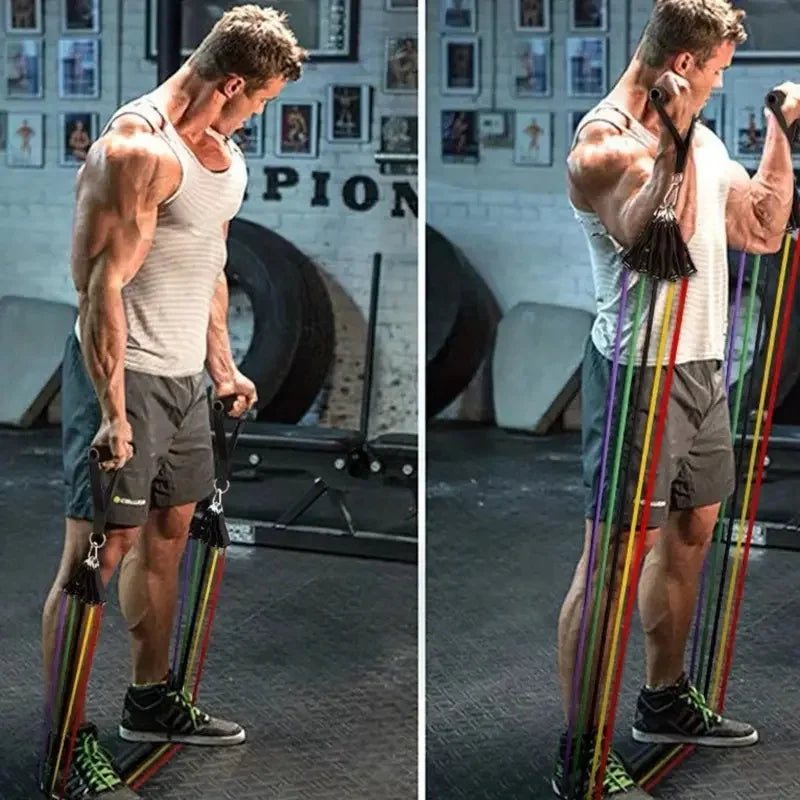 11pcs Resistance Bands set – Home Workout with Door Anchor & Handles