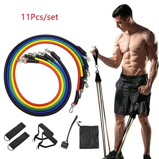 11pcs Resistance Bands set – Home Workout with Door Anchor & Handles
