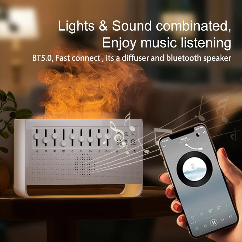 Musical Diffuser with Flame Effect and Aromatherapy