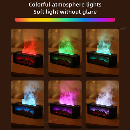 Fireplace Aroma Diffuser with Colored Flames, 150ml for Aromatherapy
