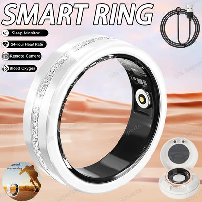 Waterproof Diamond Smart Ring for Android and iOS, Women's Fashion