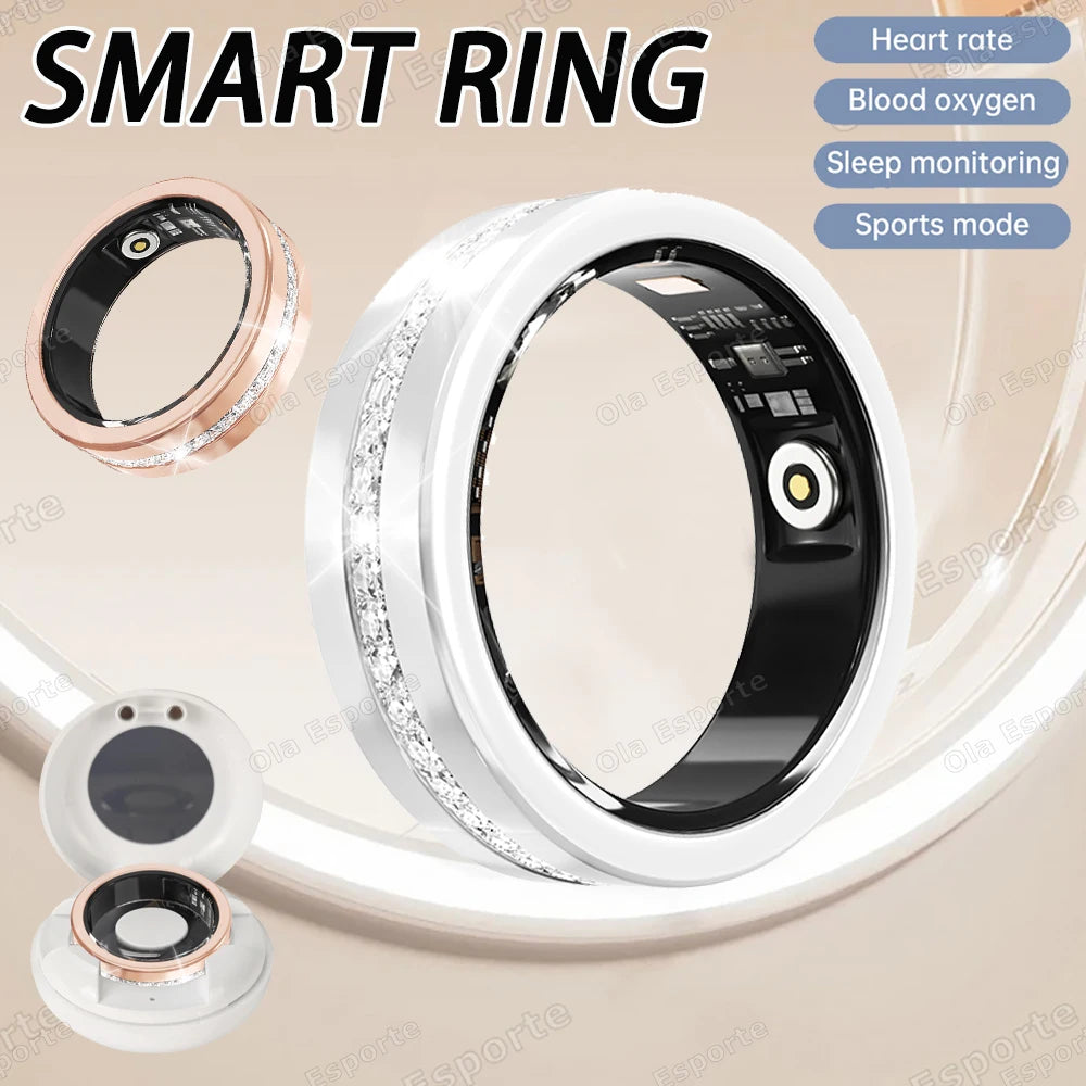 Waterproof Diamond Smart Ring for Android and iOS, Women's Fashion