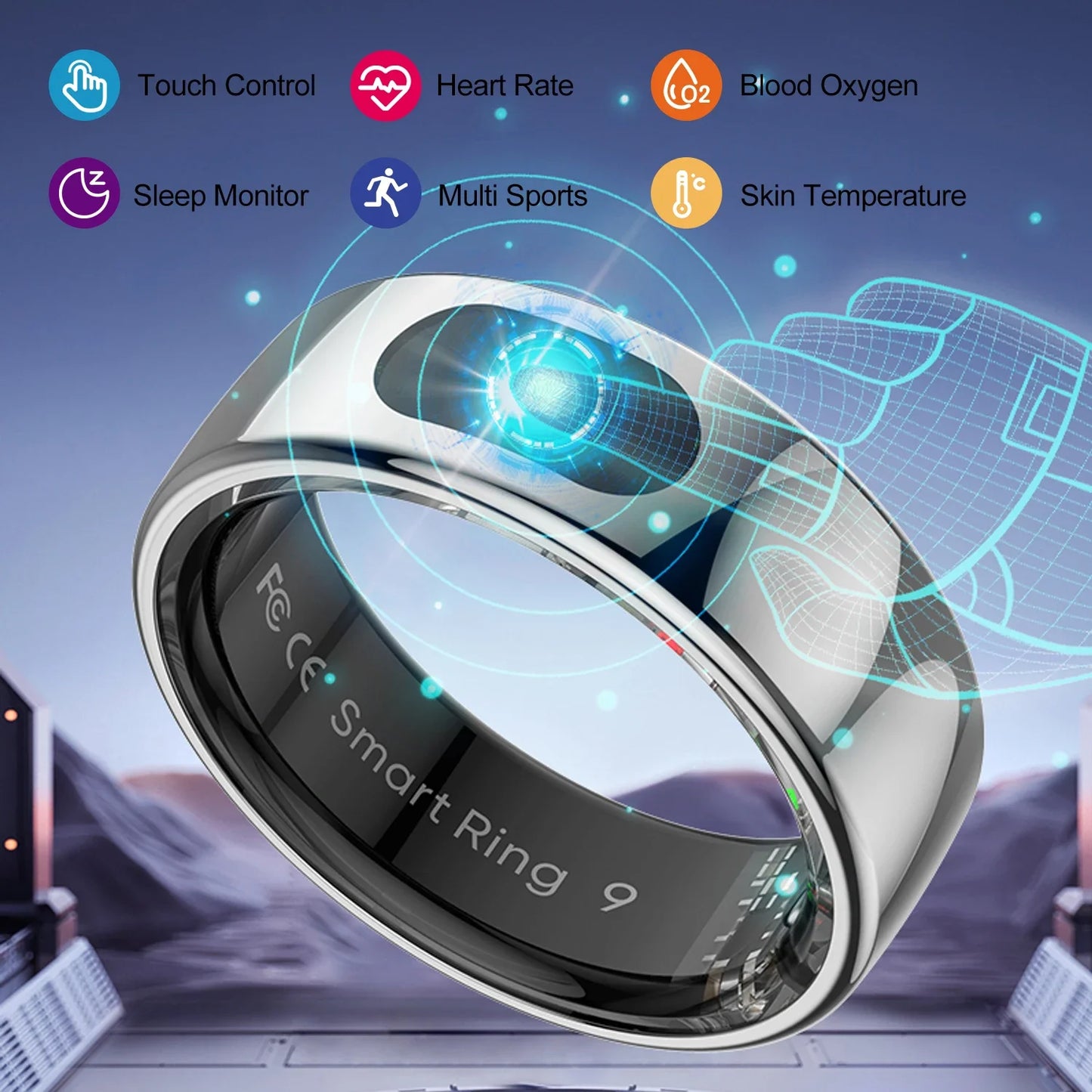 Fashion Fitness Smart Ring Women's Men   For IOS Smartphone