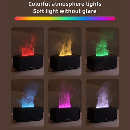 Humidifier and Aroma Diffuser for Essential Oils with Colored Flame