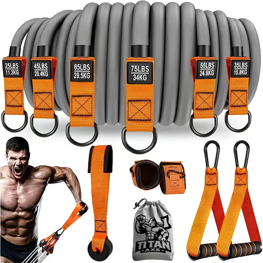 Heavy-Duty Resistance Band Set with Handles – Home Gym