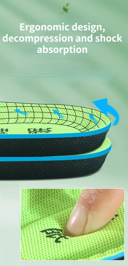 Unisex acupressure sports insole for feet, soft, breathable, cushioned, sweat-absorbing and deodorizing.
