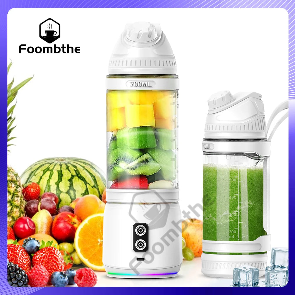 Portable Electric Juicer 700ML Mini Blender for kitchen travel Outdoor Camping Picnic.