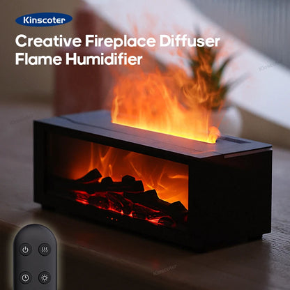 Fireplace Aroma Diffuser with Colored Flames, 150ml for Aromatherapy
