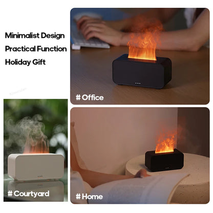 Humidifier and Aroma Diffuser for Essential Oils with Colored Flame