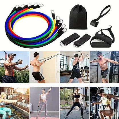 11pcs Resistance Bands set – Home Workout with Door Anchor & Handles