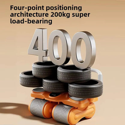 Roue abdominale à quatre roues – Appareil d'entraînement pour affiner le ventre à domicile 