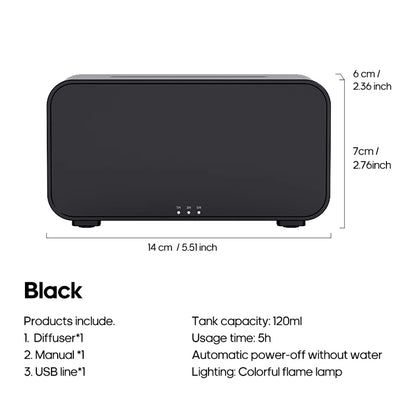 Humidifier and Aroma Diffuser for Essential Oils with Colored Flame