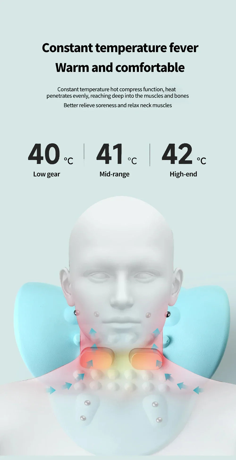 PosturaEase Heated Neck & Shoulder Relaxer Pillow