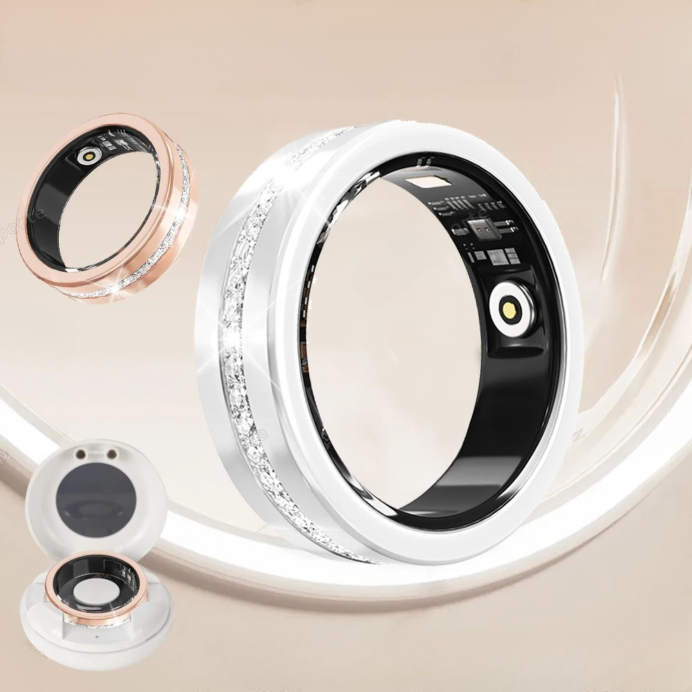 Waterproof Diamond Smart Ring for Android and iOS, Women's Fashion