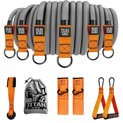 Kit de bandes de résistance robustes avec poignées – Salle de sport à domicile 